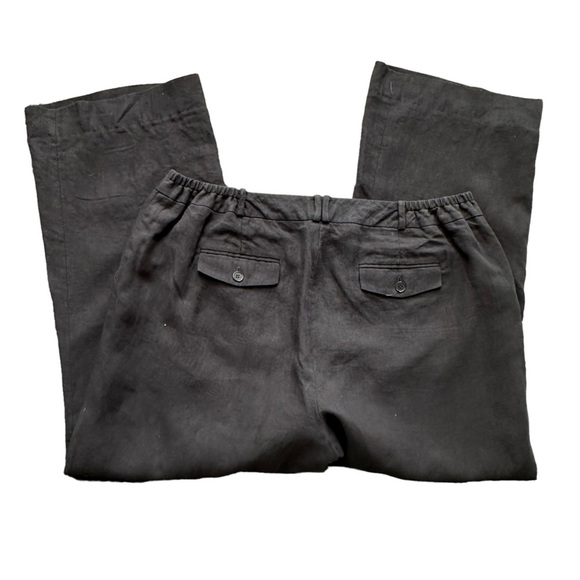 Talbots Womens Black 100% Linen Straight Leg Trouser with Elastic Waist Size 18w - Picture 1 of 14